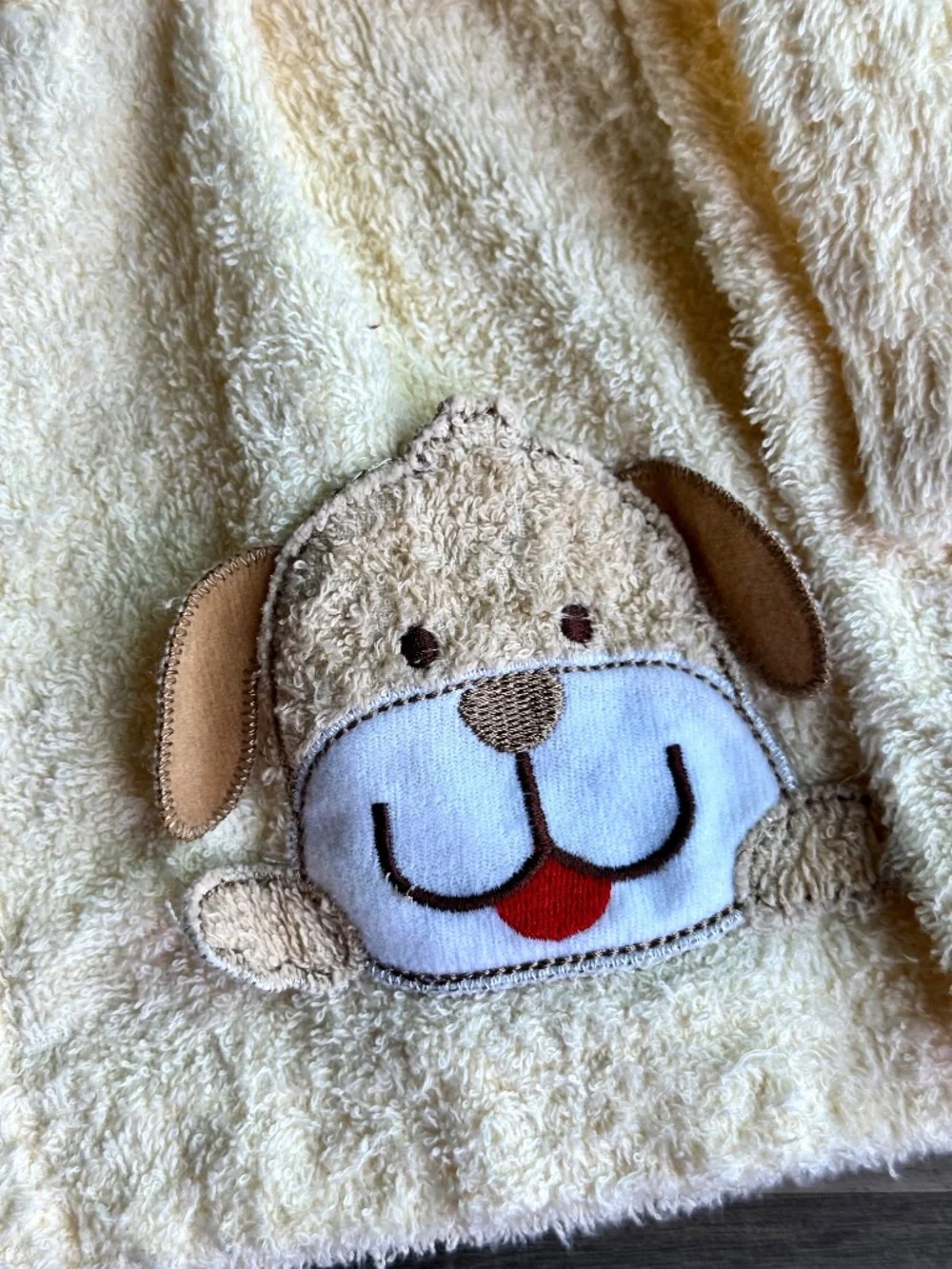 Children's‎ Terry Cloth Bathrobe Yellow Puppy Applique 18M Cotton Wrap Robe
